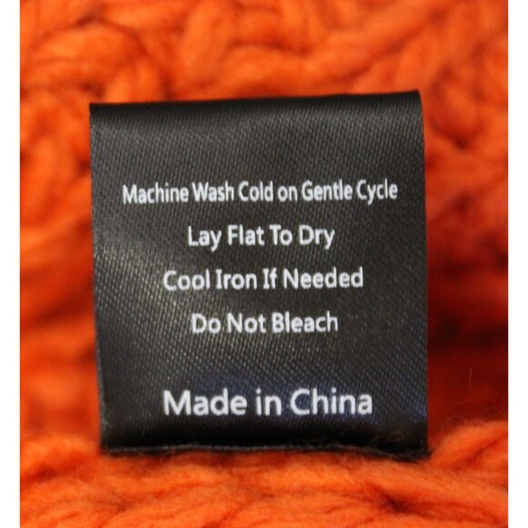 VICI Orange Sweater Mock Neck Chunky Cable Knit Pullover Oversize Size Small - Picture 5 of 5